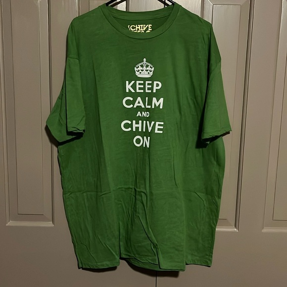 Keep Calm and Chive On 3XL green t shirt. - Picture 1 of 4